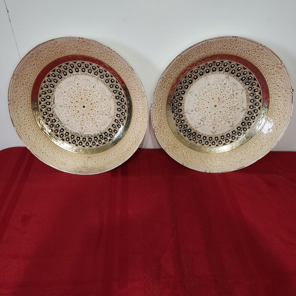 Azzurra Silverina Istanbul Handmade Glass Bowls Set 2 Turkey 11.5” Silver Decor